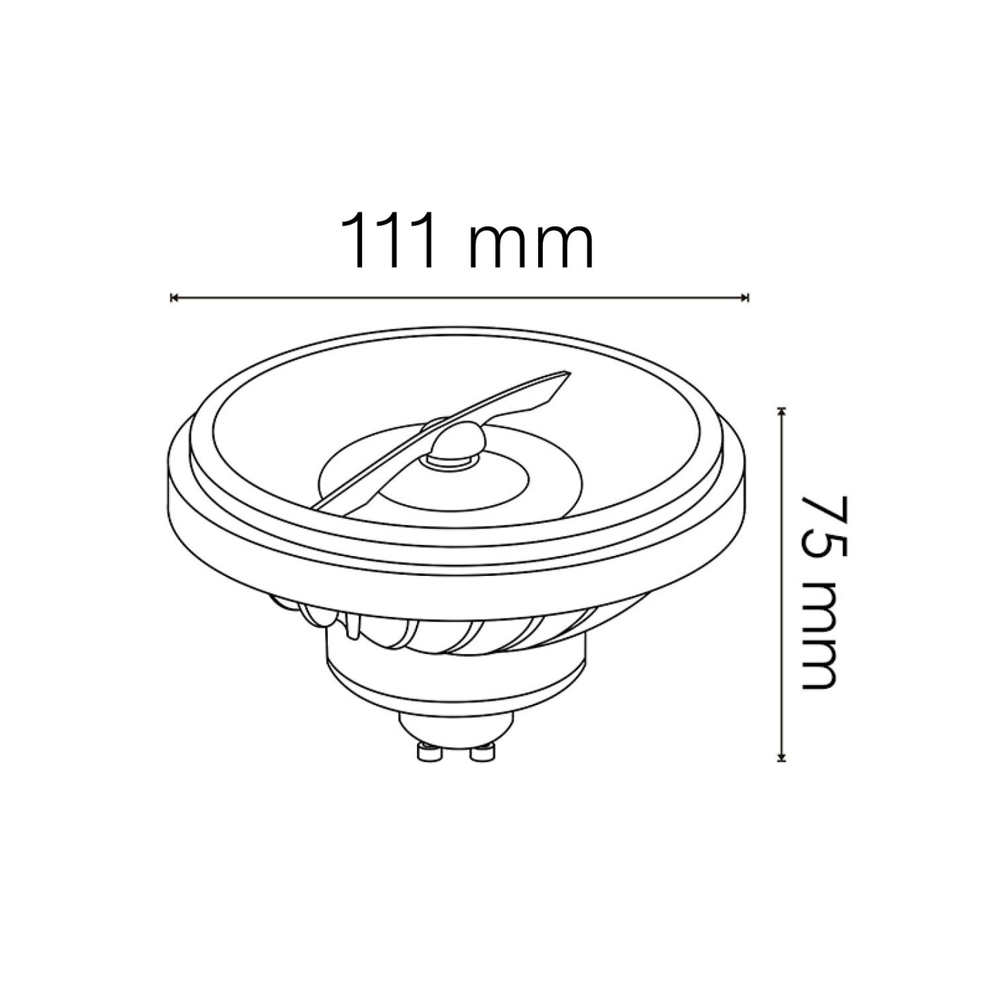 Bombeta LED AR111 12W GU10 220V | 975lm Angle 24º UGR19 Regulable | Pack 5 unitats | 2700K-4000K