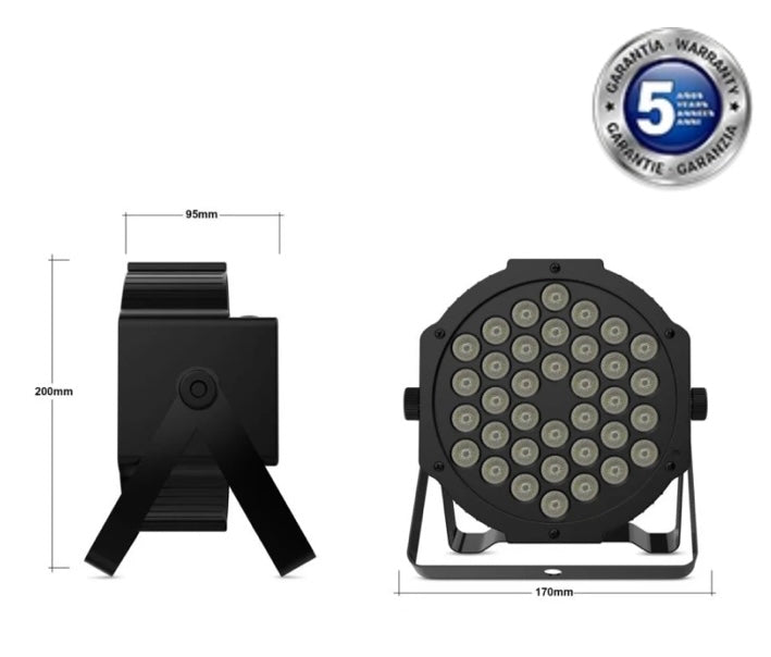 Focus LED PAR 36W RGB DMX Espectacles Comandament Distància Micròfon IP20