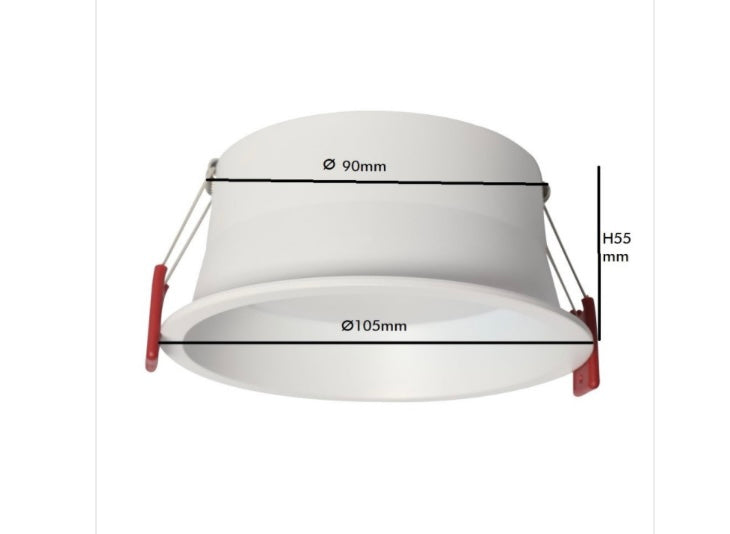 Downlight estanco profesional UGR17 12w midi