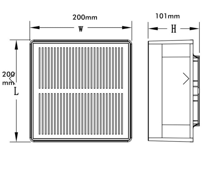 Sobremuro solar led 20x20cm