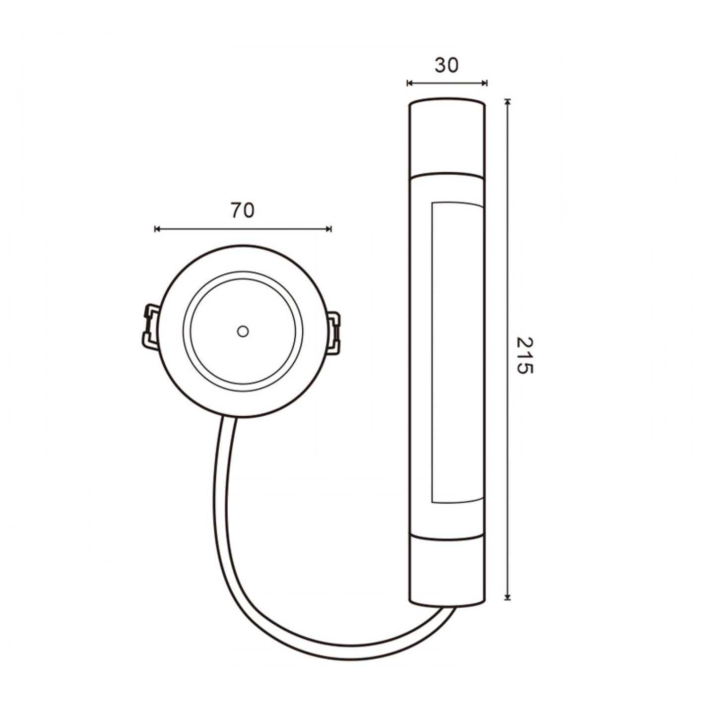 Mini emergencia circular empotrable 3w 3 horas