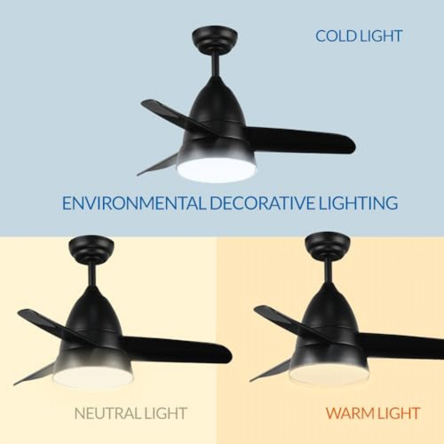 Ventilador de Sostre amb llum LED CCT 15W 1500lm - Motor DC 30W Silenciós