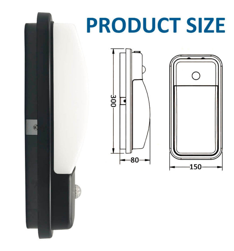 Aplic LED de Paret 20W amb Sensor PIR | CCT Seleccionable | IP65 Interior i Exterior