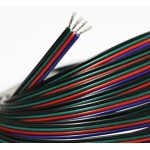 Rollo de 100 mts de cable plano de 4 pins, para conexiones de tiras led RGB de 12-24V o Blanco dual. Hasta 48v.