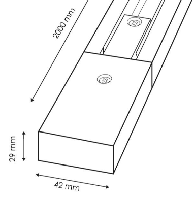 Carril 2 mts focos monofásicos