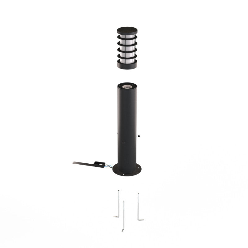 Balisa de Peu per a Jardí | Alumini Negre Mat IP54 | Difusor Opal E27