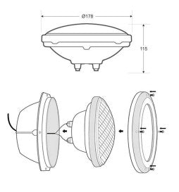 Bombilla piscina led PAR56 12v 25w RGB