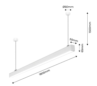 Pantalla Colgante lineal técnica 60w CCT