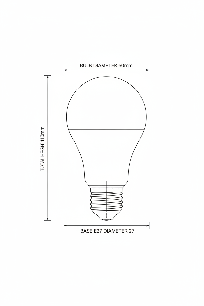 Medidas bombilla A60 E27