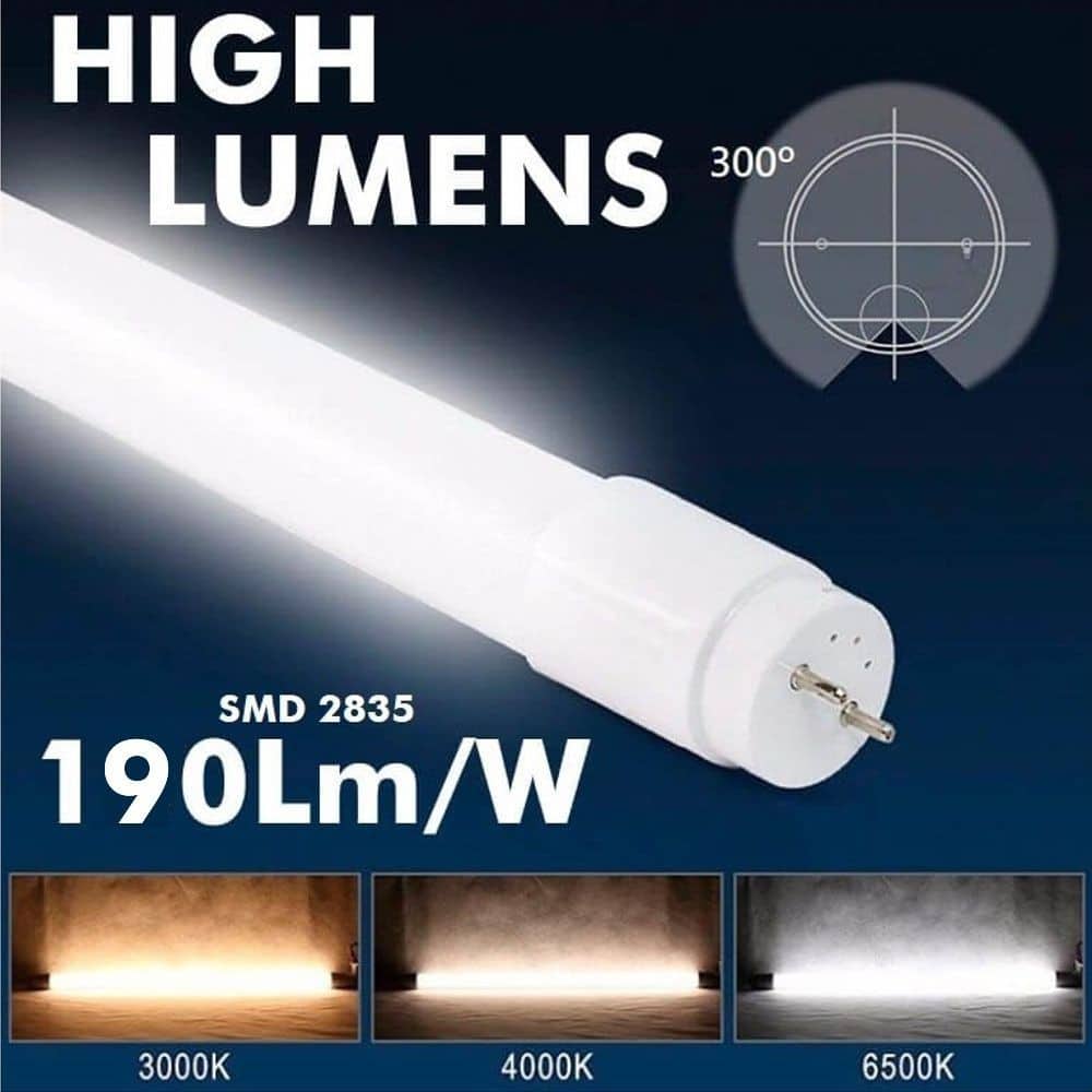 Tubo led 120cm 20w alto flujo (pack)