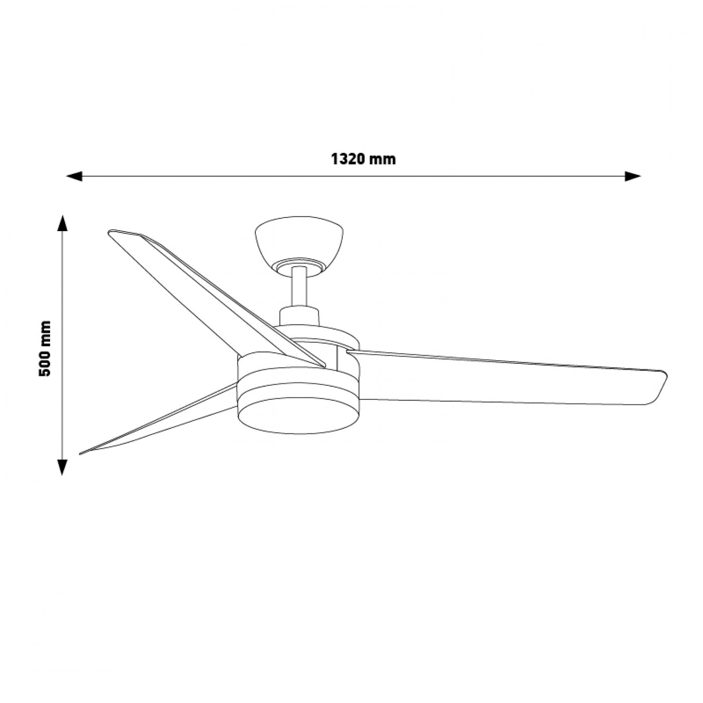 Ventilador techo big con luz negro/gris