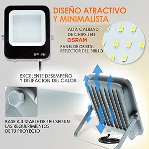 Foco proyector exterior led 100w Osram