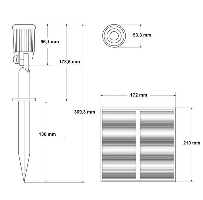 Foco solar piqueta (kit)