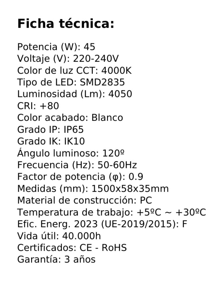 Pantalla estanca lineal