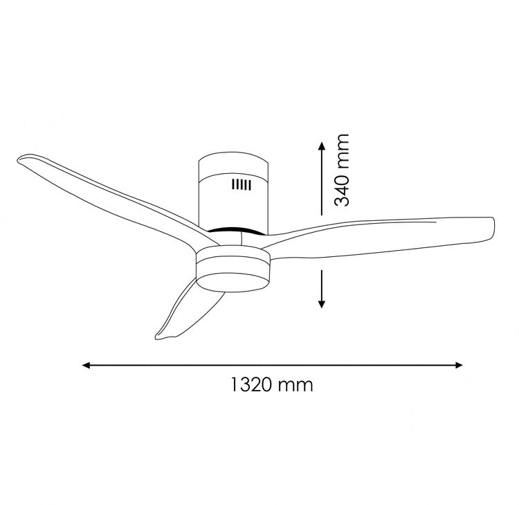 Ventilador techo con luz madera clara