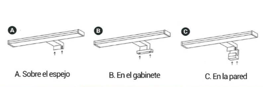 Aplique lineal espejo baño largo 80cm, 100cm o 120cm
