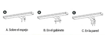 Aplique lineal espejo baño largo 80cm, 100cm o 120cm