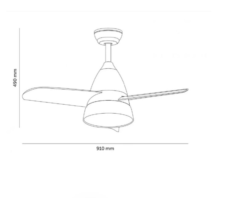 Ventilador de techo blanco/negro con luz