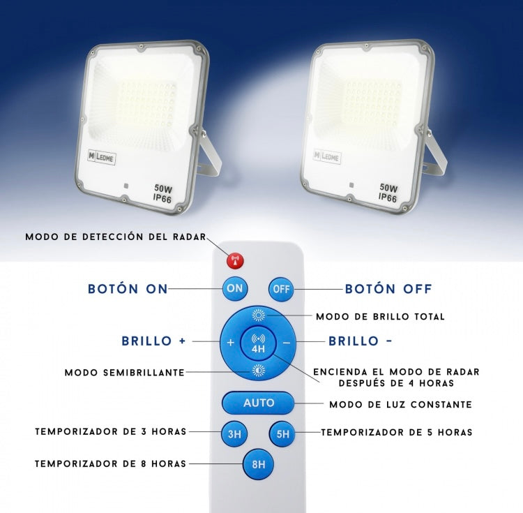 Foco solar 50w