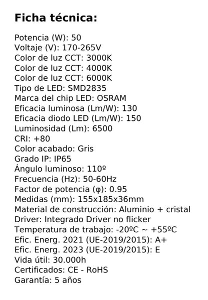 Proyector exterior "Pro" 50w Osram