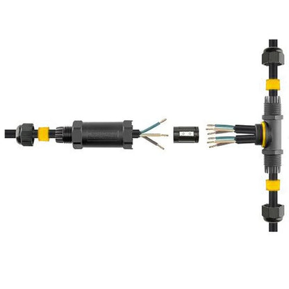 Connector Estanc IP68 Forma T | Empalmament Cable 0,5-4mm² 24A 450V | Pack 5 Uds
