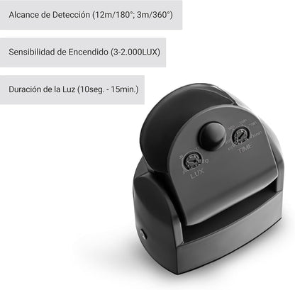 Detector de moviment exterior de doble sensor infraroig IP65