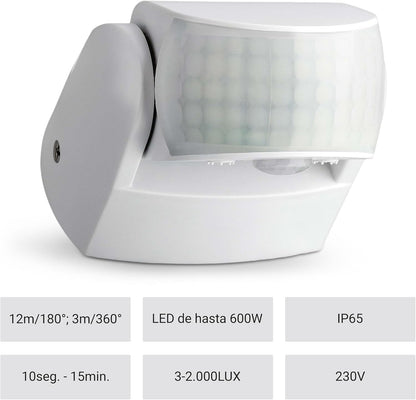 Detector de moviment exterior de doble sensor infraroig IP65