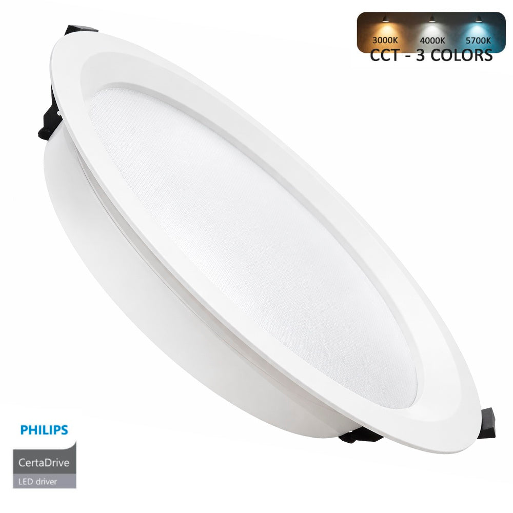 Downlight LED Empotrable 40W Philips | CCT Seleccionable | UGR17 | IP54