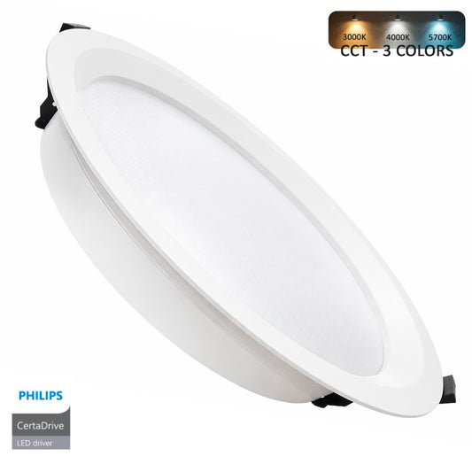 Downlight LED Empotrable 40W Philips | CCT Seleccionable | UGR17 | IP54