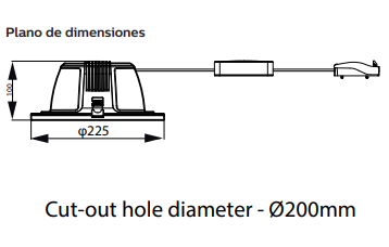 Downlight empotrable de interior philipsPhilips medidas técnicas