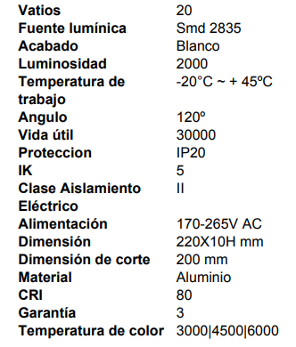 Downlight panell "eco" 20w (pack)