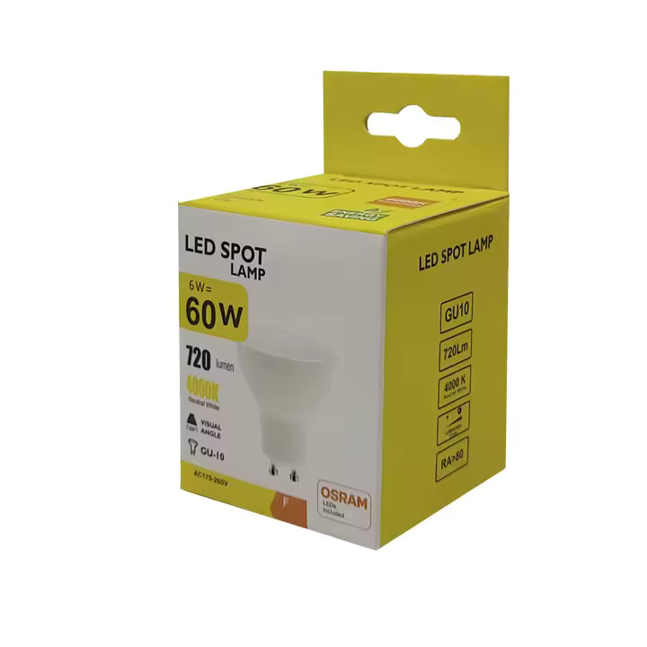 Bombeta LED GU10 6W Osram Sense Flicker 720lm Pack 25 Uds