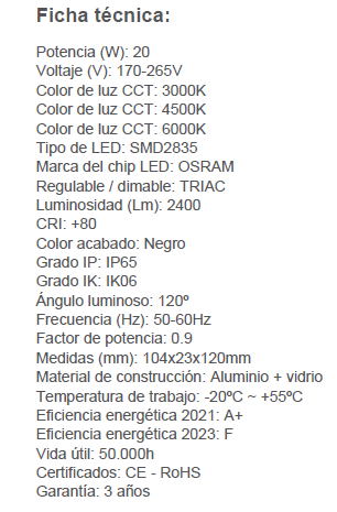 Proyector exterior 20w "eco" Osram