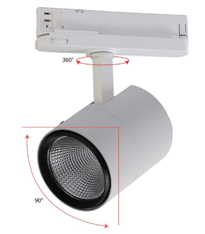 Professional three-phase rail spotlight