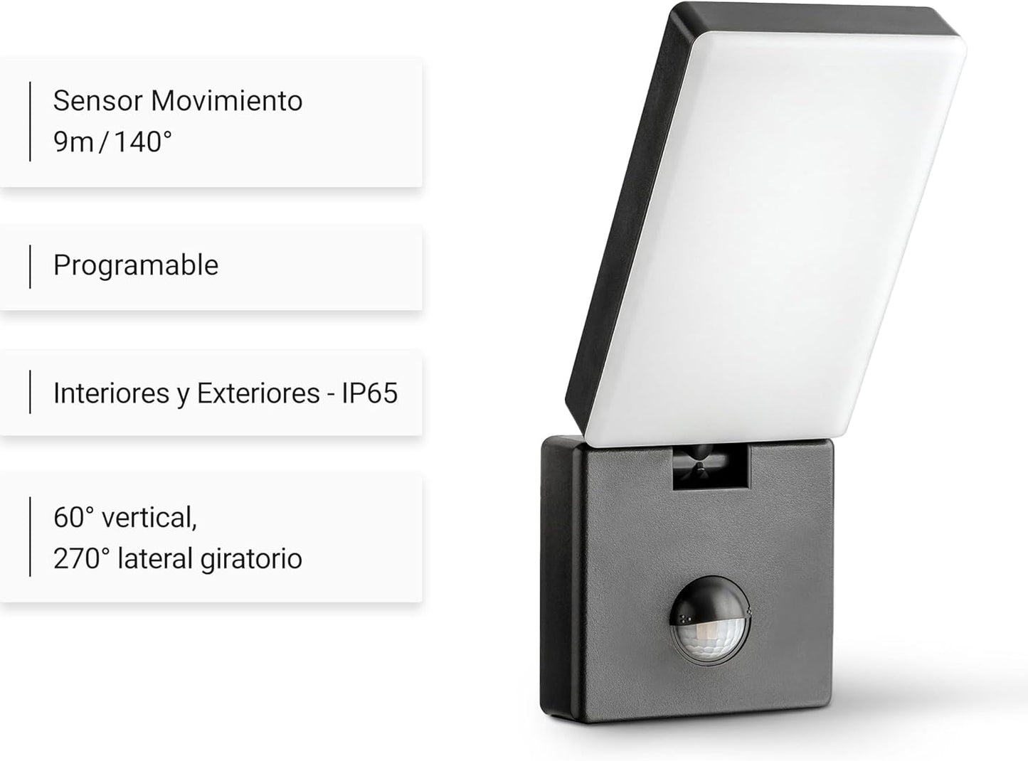 Aplic LED Exterior Orientable amb Detector de Moviment 15W IP65