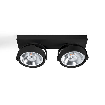 Foc LED Doble AR111 de Superfície Orientable 30W CREE COB | 2x800lm Angle 24º | Blanc o Negre