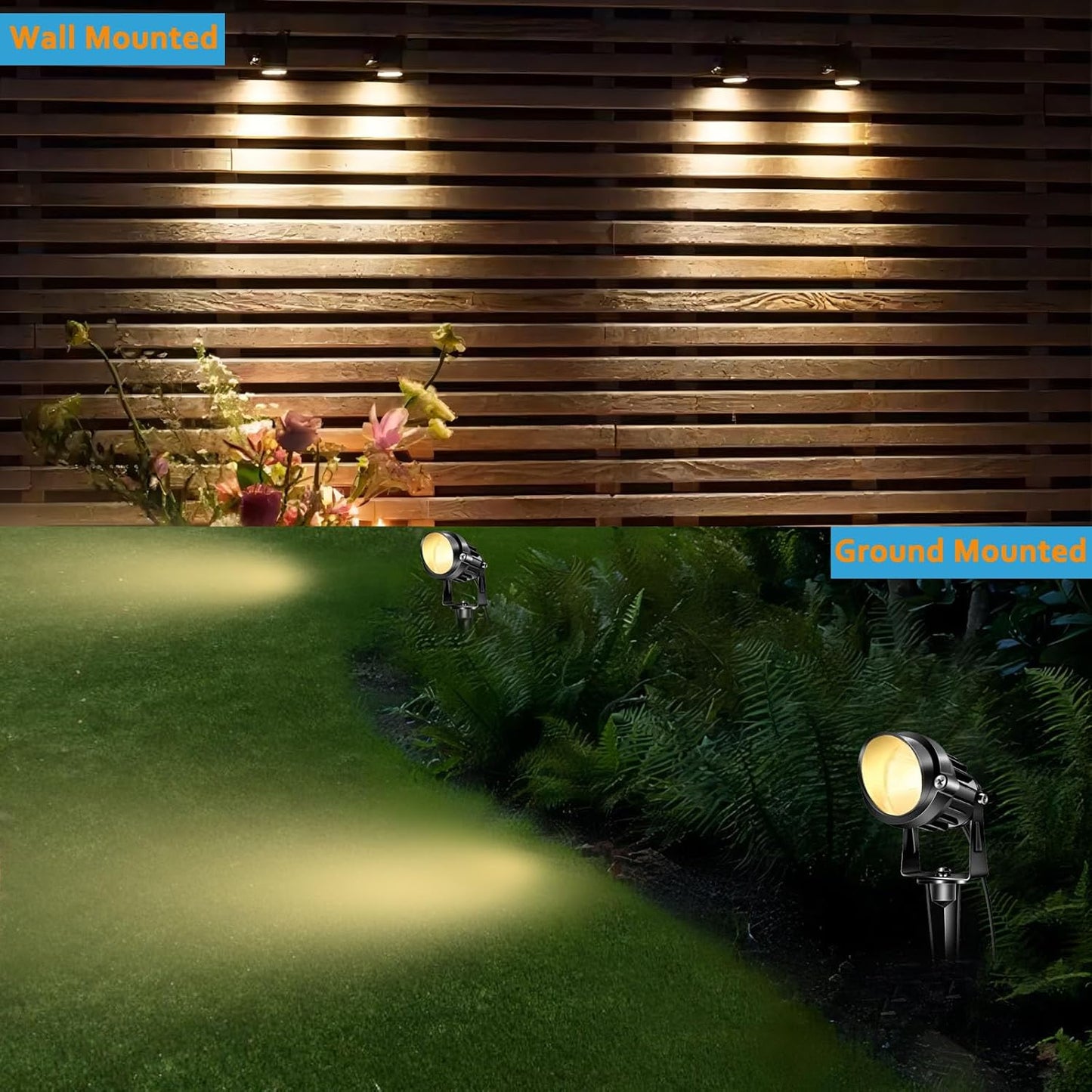 Foc Encenall Jardí LED 6W 12V | Alumini Negre IP44/65 | 460lm Llum Càlida 3000ºk