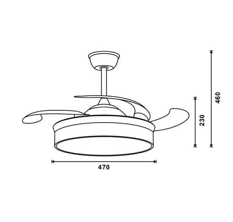 Ventilador techo circular con luz