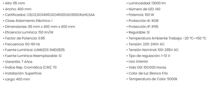 Foco especial gasolineras 100w