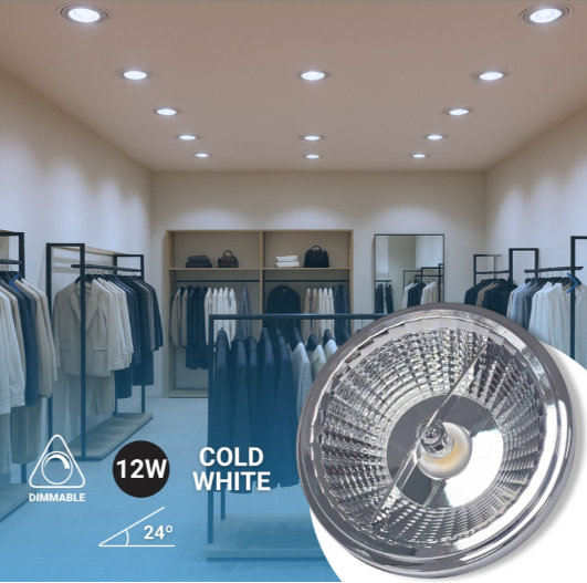 Bombeta led 12w AR111 gu10 220v 24º (pack)