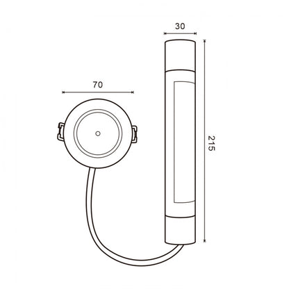 Mini emergencia circular empotrable 3w 3 horas