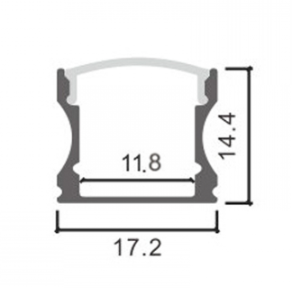 Perfil aluminio superficie alto (pack)