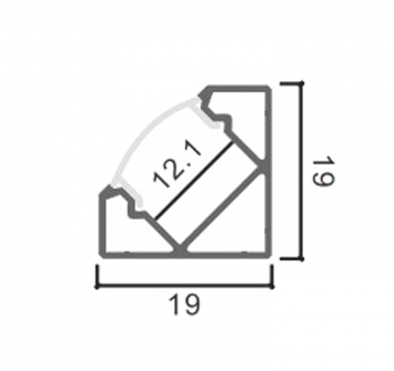 Perfil aluminio inclinado (pack)