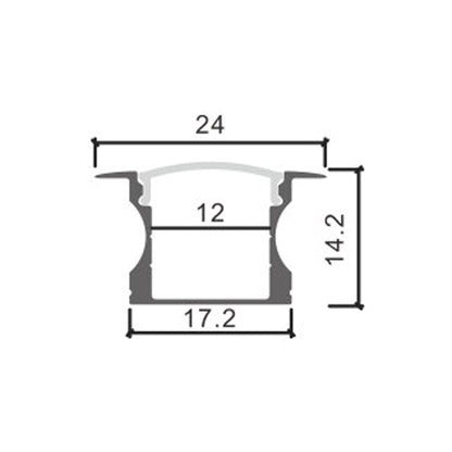 Perfil aluminio alto empotrable (pack)