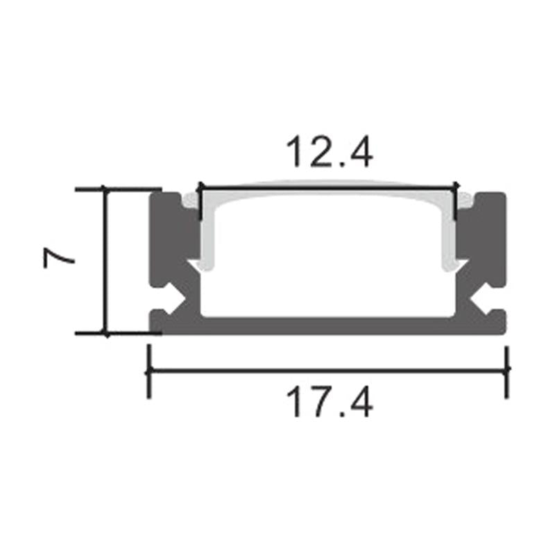 Perfil aluminio plano (pack)