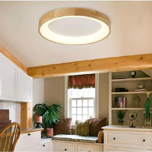 Plafón LED 30w Circular Madera Ø570 mm CCT seleccionable, destaca porque puede cambiar su temperatura de color mediante un selector que está situado en el interior. Materiales muy resistentes como el Metal y Madera. Este tipo de materiales facilitan la disipación del calor que se genera, mejorando el rendimiento de la luminaria.