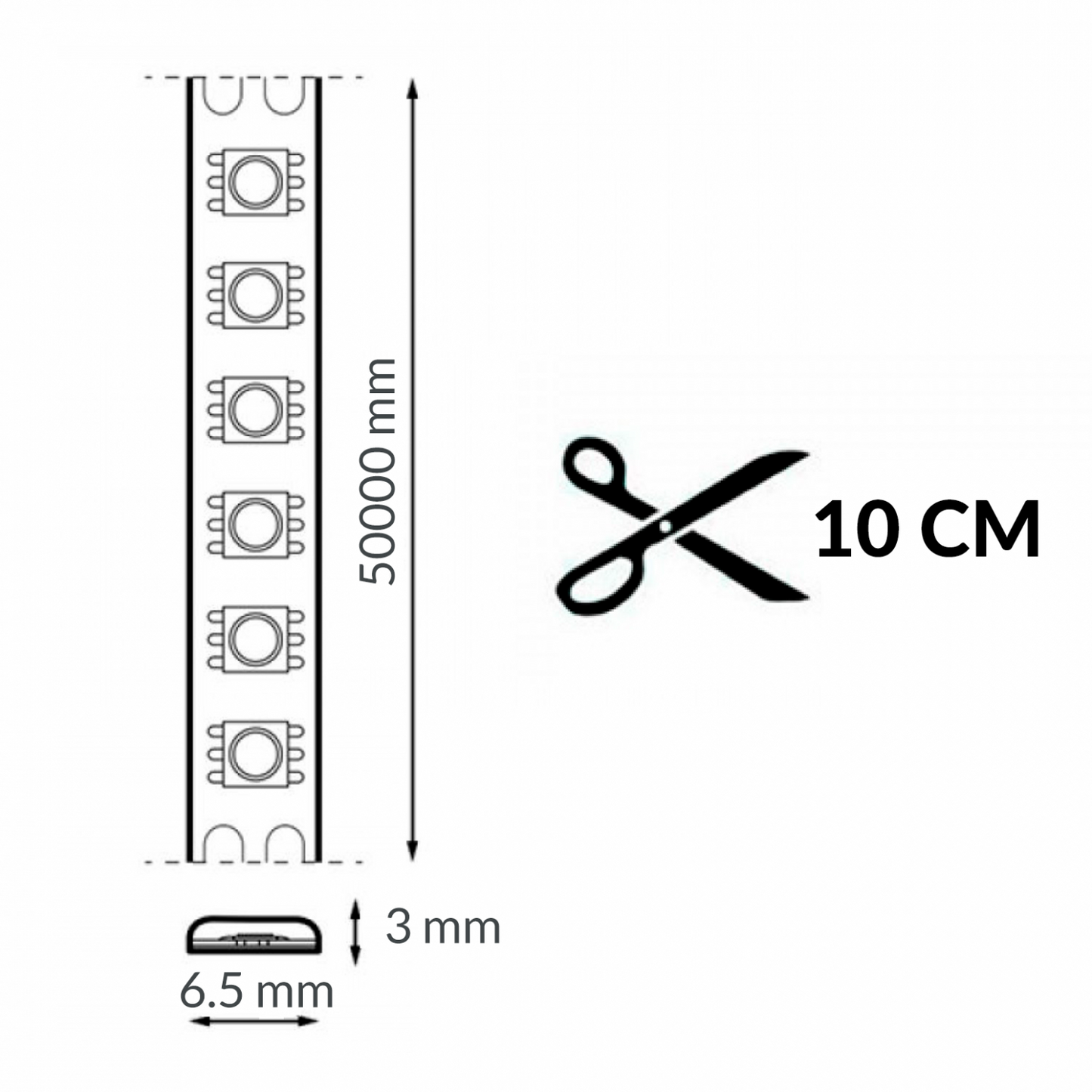 Tira LED 220V Slimline 6,5mm IP65 | Bobina 20mt. | Interior y Exterior