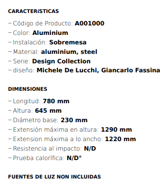 Lámpara sobremesa Tolomeo table