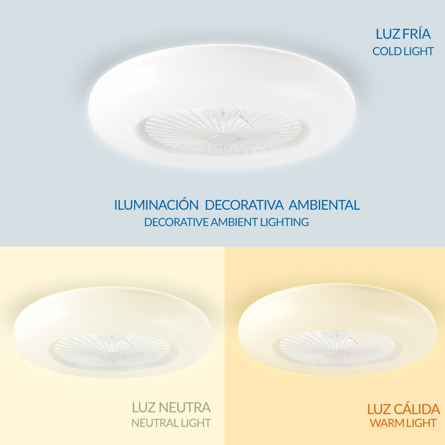 Ventilador circular techo/pared "ECO" blanco