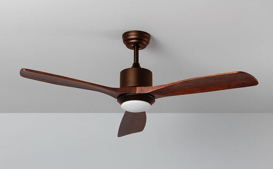 Ventilador techo con luz madera oscura